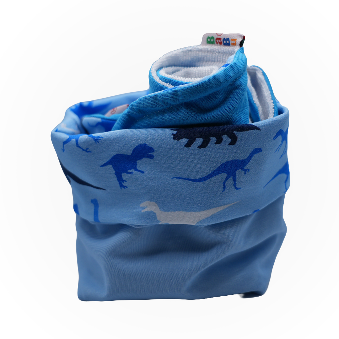 Bubóka csomag kék (előke, baba kendő, törlő kendő)